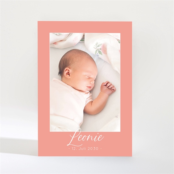 Geburtskarte Rosafarbener Rahmen ref.N21020