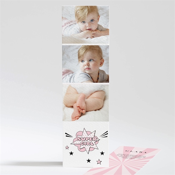 Dankeskarte Geburt Super Girl ref.N201215