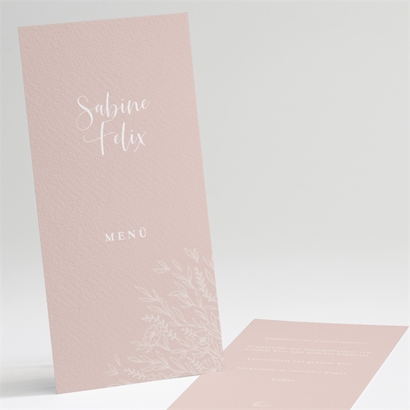 Menükarte Hochzeit Zartrosa und Kupfer ref.N221133
