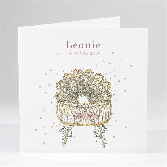 Geburtskarte Wiege Mädchen ref.N451195