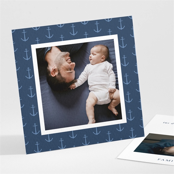 Dankeskarte Geburt Anker und Muster ref.N301249