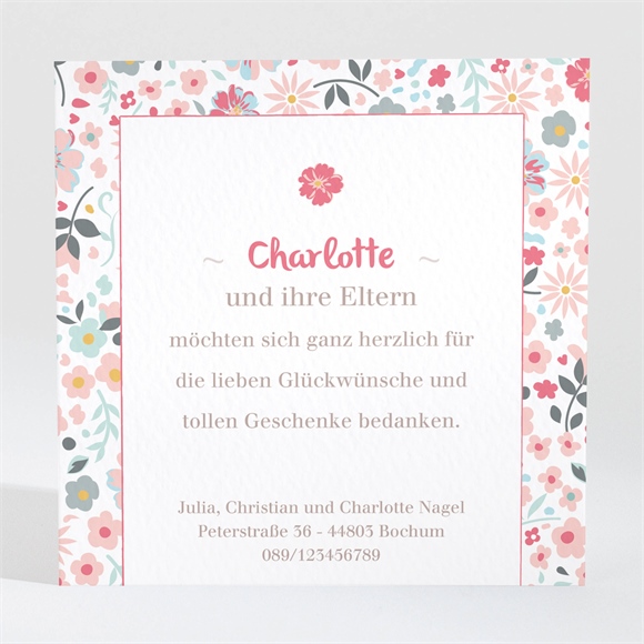Dankeskarte Geburt Blumen und Freiheit ref.N3001227