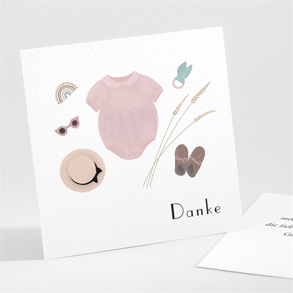 Dankeskarte Geburt Meine kleinen Sachen Mädchen ref.N301270