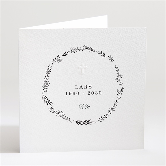 Trauerkarte Filigraner Blätterkanz ref.N451197