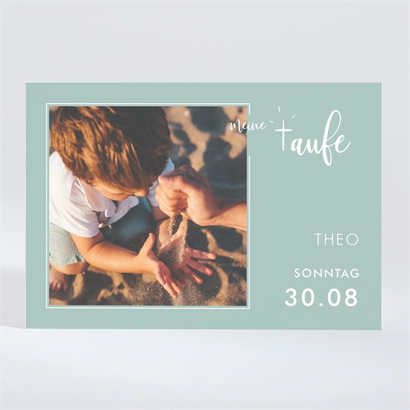 Einladung Taufe silbernes kreuz - magnet
