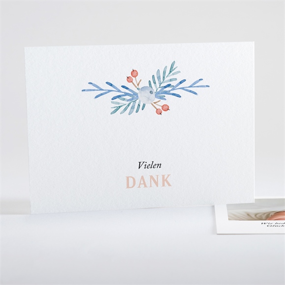 Dankeskarte Geburt Blaubeerzweig ref.N15133