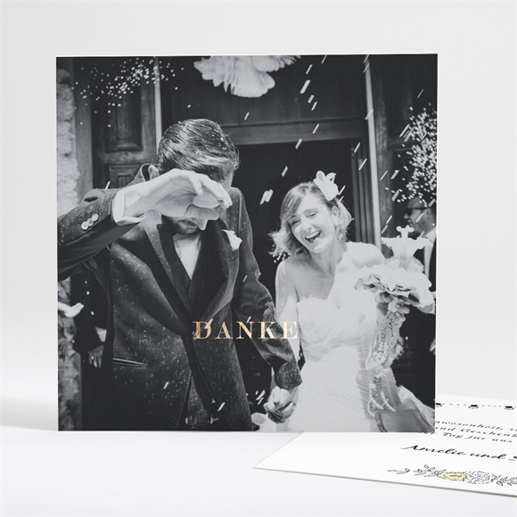 Dankeskarte Hochzeit Liebespaar - Gold ref.N351188