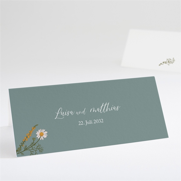 Tischkarte Hochzeit gravur mit ländlichem motiv