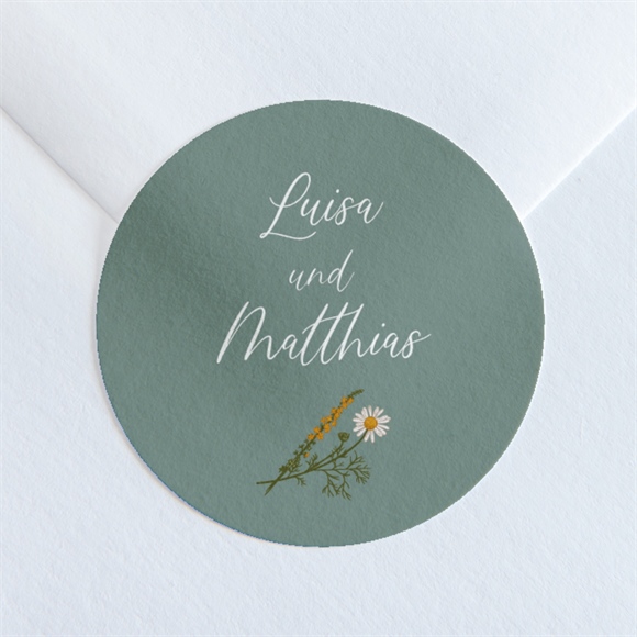 Aufkleber Hochzeit Gravur mit ländlichem Motiv ref.N360165