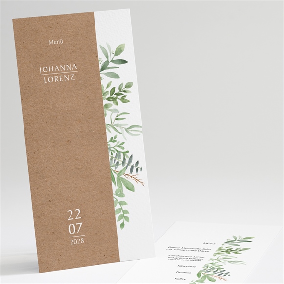 Menükarte Hochzeit Blätterschmuck ref.N221145