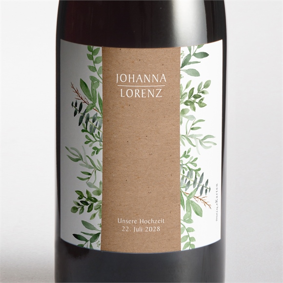 Flaschenetikett Hochzeit Blätterschmuck ref.N3001631