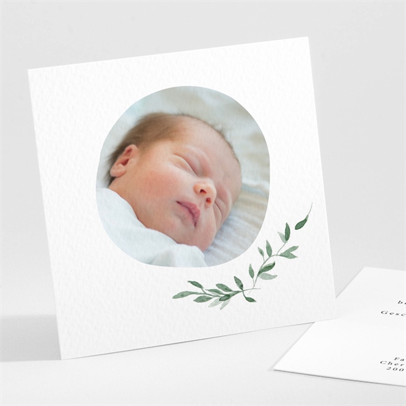 Dankeskarte Geburt Blätterverzierung ref.N301147