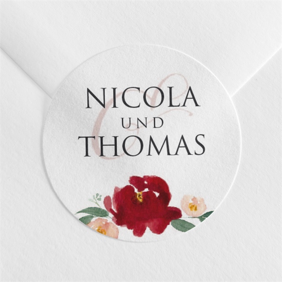 Aufkleber Hochzeit Mohnblumen ref.N360747