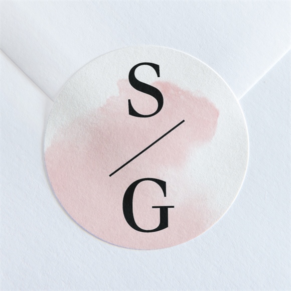 Aufkleber Hochzeit Schwarz und Pastell ref.N36090