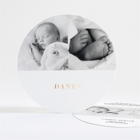 Dankeskarte Geburt Rundes Initial ref.N321135