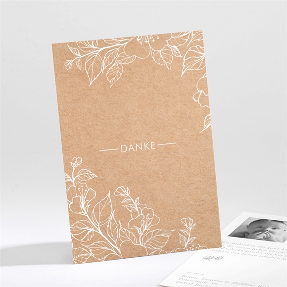 Dankeskarte Geburt Weiße Gravur ref.N211254