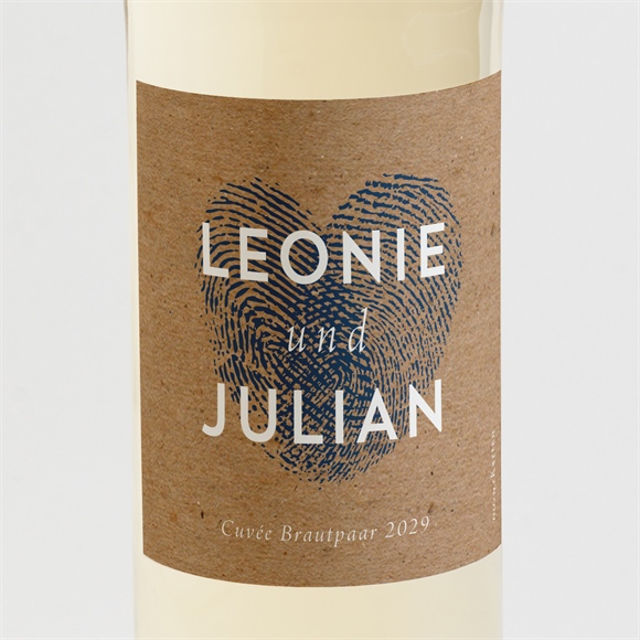 Flaschenetikett Hochzeit Einzigartige Fingerabdrücke ref.N3001753