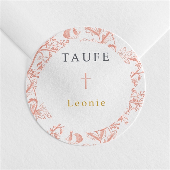 Aufkleber Taufe Vintage Natur ref.N360415