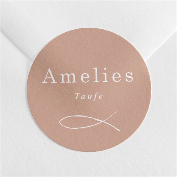 Aufkleber Taufe Goldgravur Rosa ref.N360451