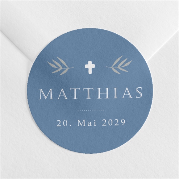 Aufkleber Kommunion Vergiss mich nicht - blau ref.N360469