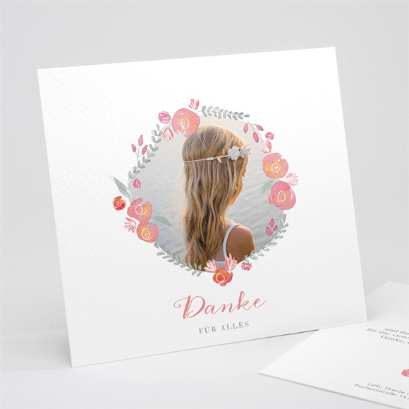 Dankeskarte Kommunion Aquarellkranz ref.N311281