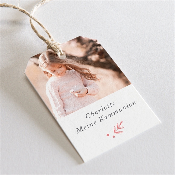 Geschenkanhänger Kommunion Kupferblätterranke ref.N291248