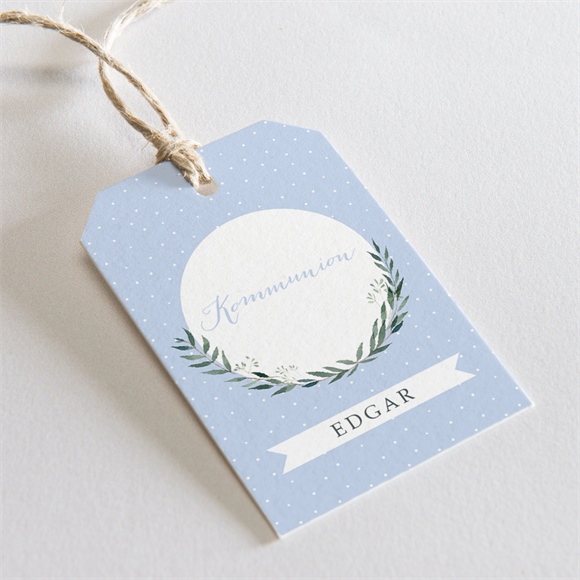 Geschenkanhänger Kommunion Zartes Blau ref.N291238