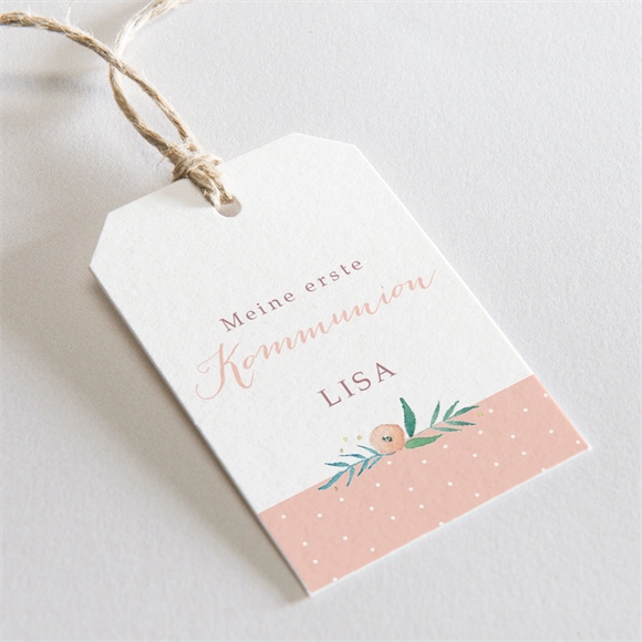 Geschenkanhänger Kommunion Zartes Rosa ref.N291257