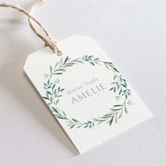 Geschenkanhänger Taufe Runder Blumenkranz ref.N291180