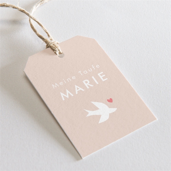 Geschenkanhänger Taufe Taube und Blumenkranz ref.N291206