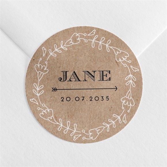 Aufkleber Taufe Taufe in Kraftpapier ref.N360447