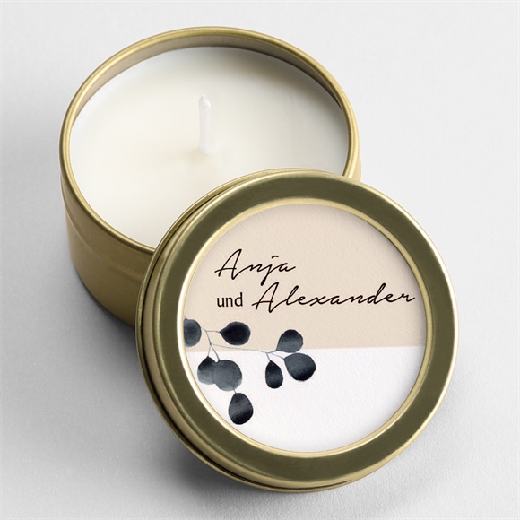 Kerze Hochzeit Aquarell in Schwarz ref.N360663