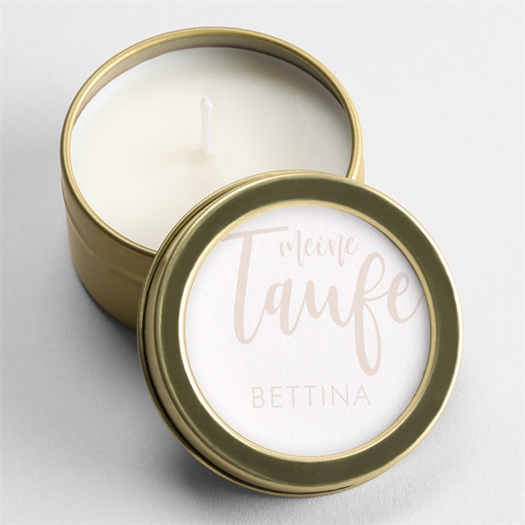Kerze Taufe kupfer schrift