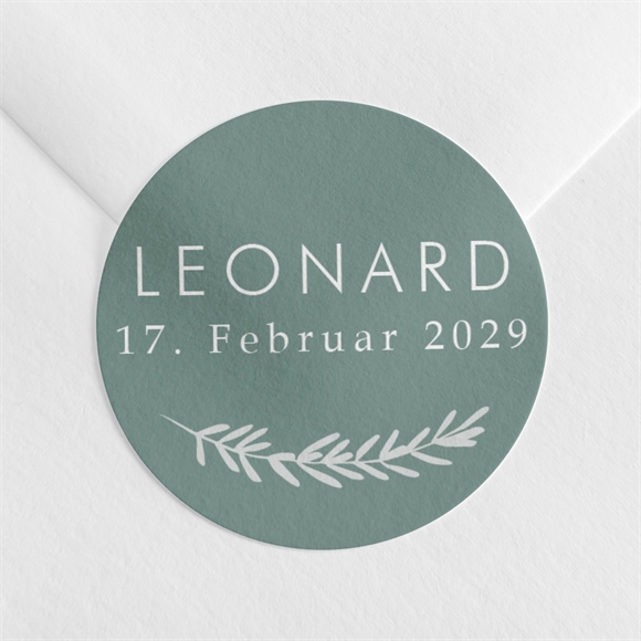 Sticker Geburt Silberne Blätter ref.N360995