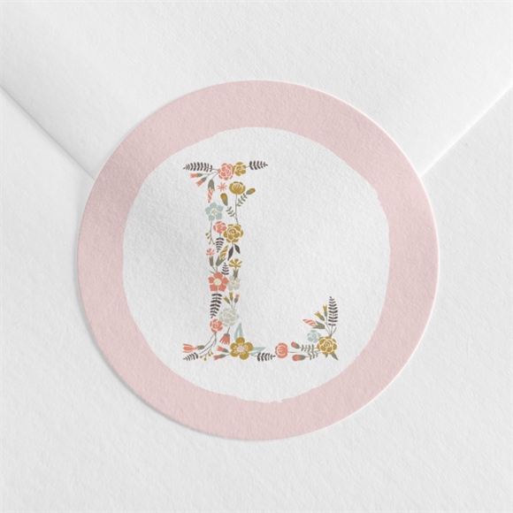 Sticker Geburt Blumen Alphabet ref.N360989