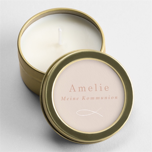 Kerze Kommunion Goldener Fisch ref.N360479