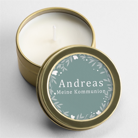 Kerze Kommunion Smaragdprägung ref.N360569
