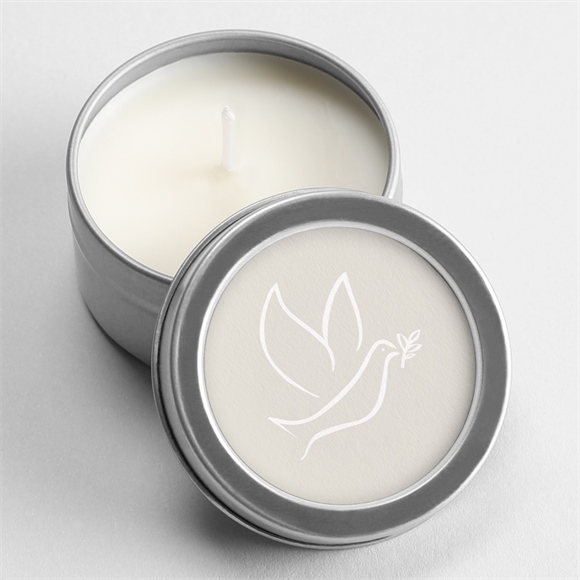 Kerze Trauer Taube der Hoffnung ref.N360603