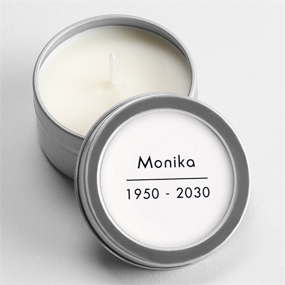 Kerze Trauer Silberne Initiale ref.N360624