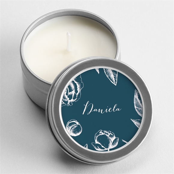 Kerze Trauer Blumenzeichnung ref.N360608