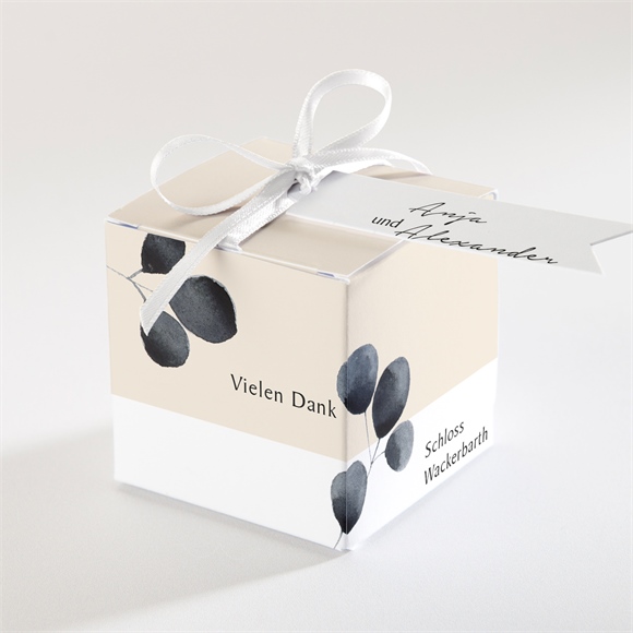 Geschenkbox Hochzeit Aquarell in Schwarz ref.N340486
