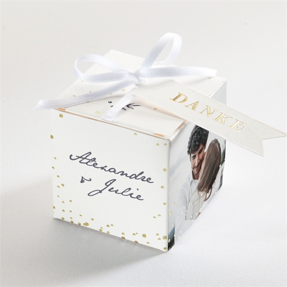 Geschenkbox Hochzeit laub - gold