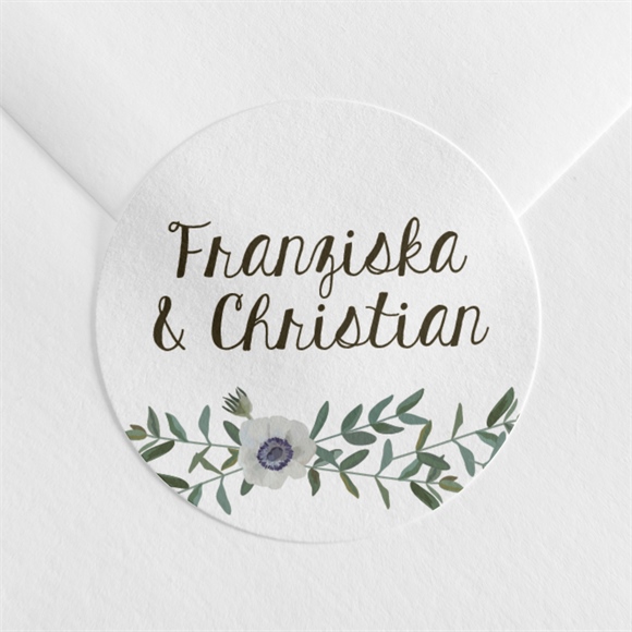 Aufkleber Hochzeit zarte blüte