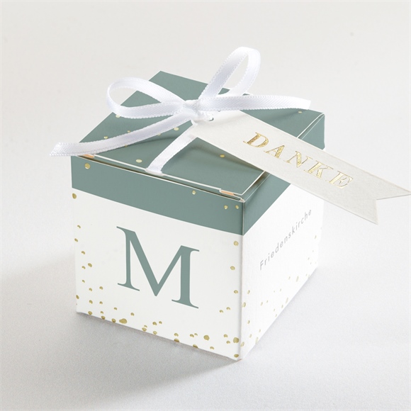 Geschenkbox Taufe Initial - Gold ref.N340262