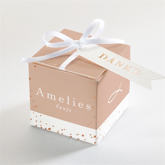 Geschenkbox Taufe Goldgravur Rosa - Kupfer ref.N340324