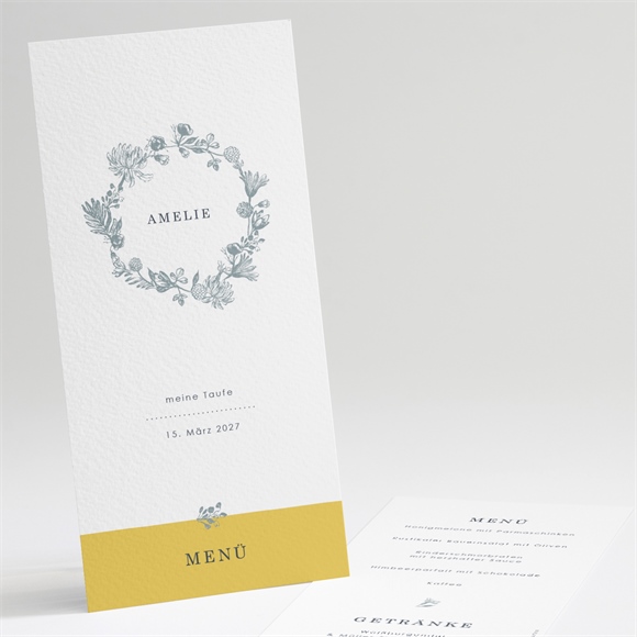 Menükarte Taufe fröhliches porträt