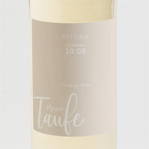 Flaschenetikett Taufe Kupfer Schrift ref.N3001592