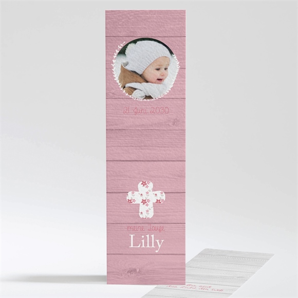 Andenken Taufe Rosa Schleife ref.N201260