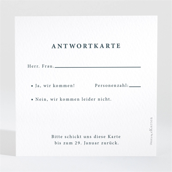 Antwortkarte Hochzeit Schlicht & Elegant ref.N3001629
