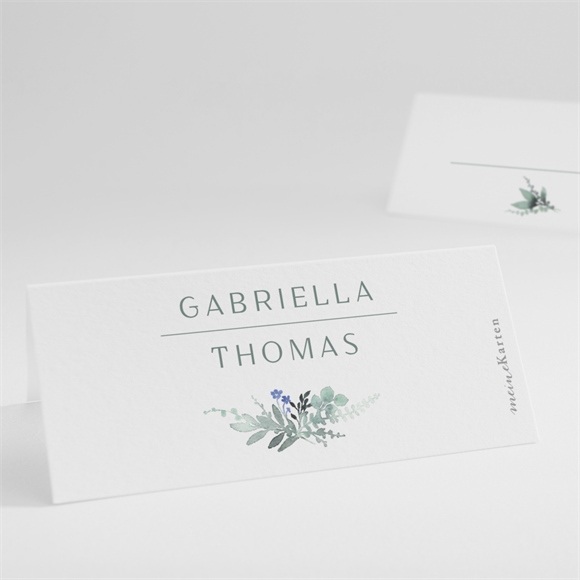 Tischkarte Hochzeit aquarell poesie mit initiale